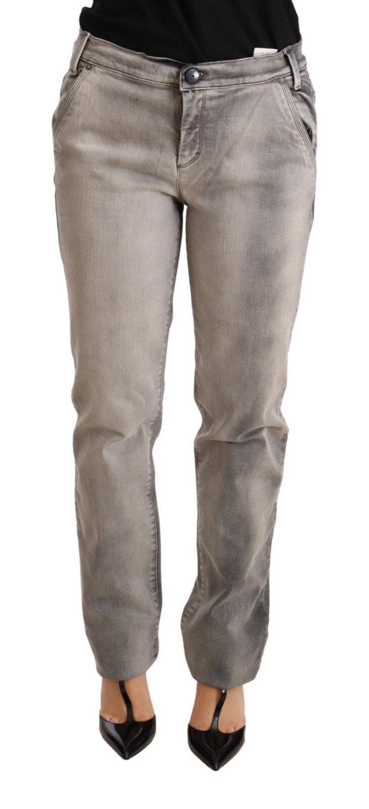 

Джинсы ERMANNO SCERVINO Серые хлопковые брюки-скинни с заниженной талией s. W31 $650, Серый