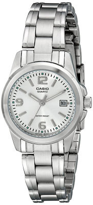 Женские часы Casio Quartz Dress Date с серебристым браслетом 27 мм LTP1215A-7A