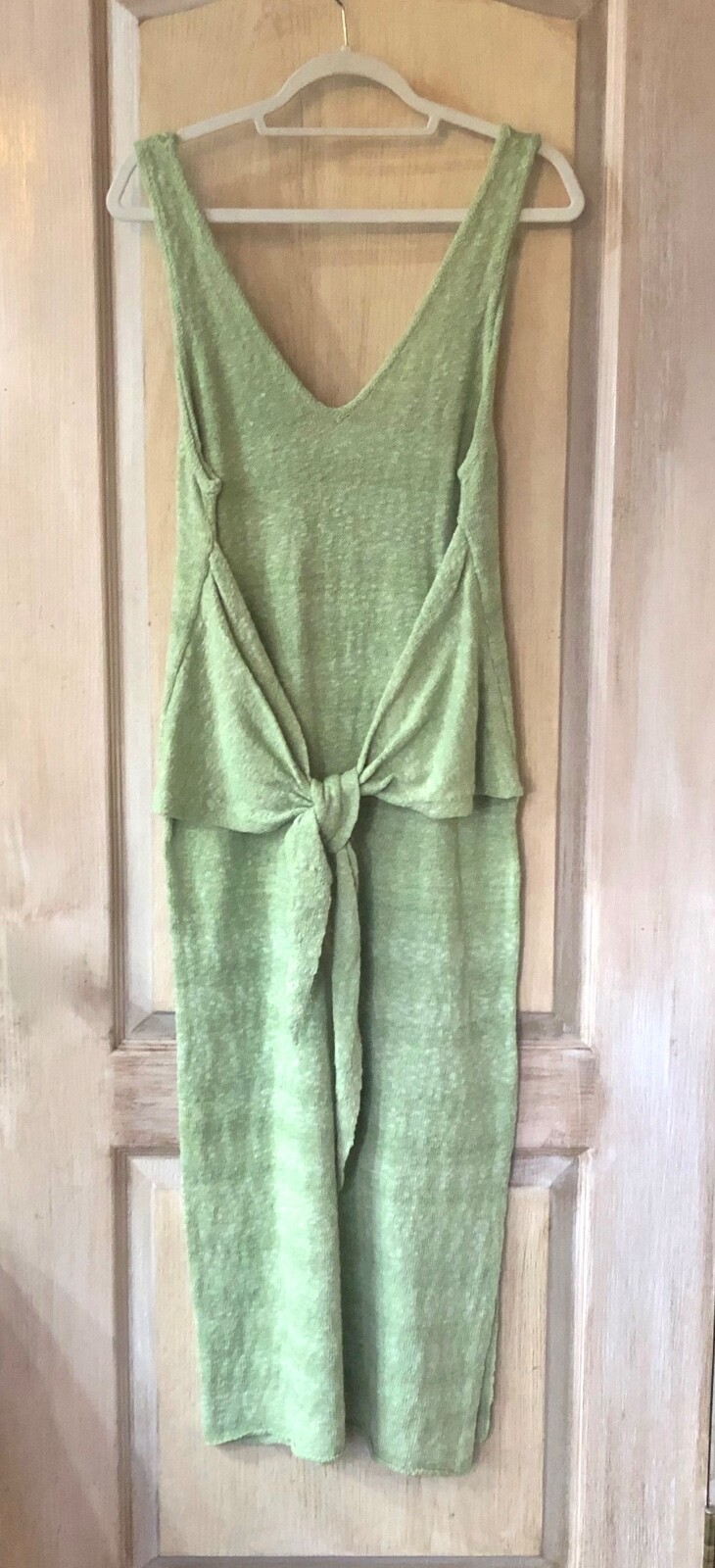 Пляжное платье-свитер макси Free People с завязкой спереди Nubby Green Knit Hamptons S НОВИНКА