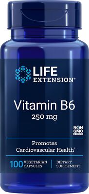 Life Extension Витамин B6 250 мг 100 растительных капсул