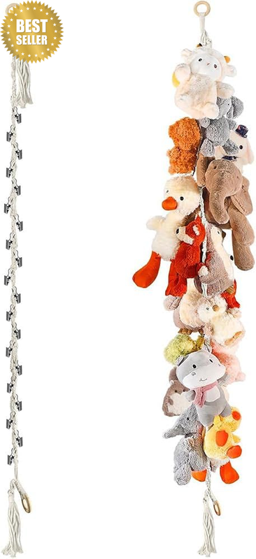 Stuffed Animal Storage Chain with 20 Clips 78.74'' Toy Chain Hanging Organizer H