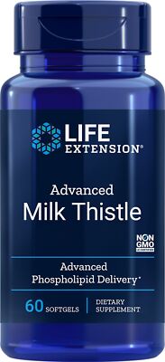 Life Extension Европейский молочный чертополох Улучшенная доставка фосфолипидов 60 мягких капсул