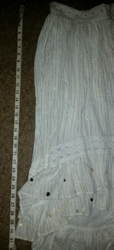 JUSTICE SKIRT ELASTIC WAIST LONG SEQUIN SILVER GOLD GIRLS CLOTHES SIZE 18