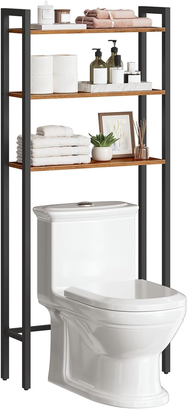 Over The Toilet Storage Organizer, 3-Tier Over Toilet Shelf, Industrial Bathroom