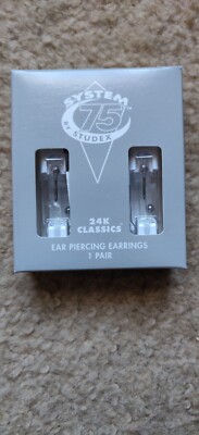 Studex System 75 Ear Piercing Studs BARBELL 3mm Apr Crystal 4mm Ball