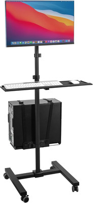 Mount-It! Computer Cart, Rolling Computer Desk, Mobile Desk Workstation with Mon