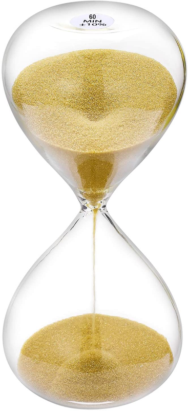 Suliao Hourglass 60 Minute Sand Timer: 5.1 Inch Gold Sand Clock, Large Sand Watc