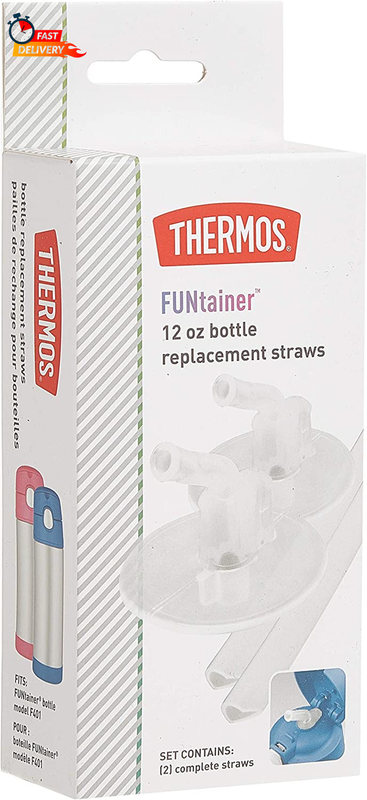Thermos Replacement Straws for 12 Ounce Funtainer Bottle Cle