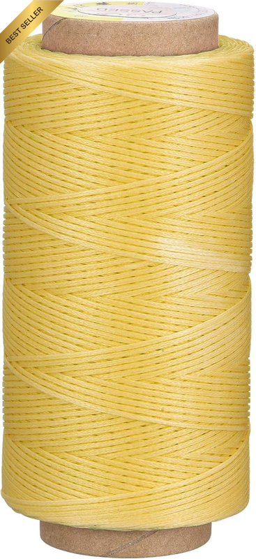 Leather Sewing Thread 186 Yards 210D/1Mm Polyester Waxed Cord for Manual Sewing,