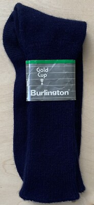 Vintage Burlington Gold Cup Socks Hi-Bulk Orlon Acrylic Navy USA Mens 10-13 NOS