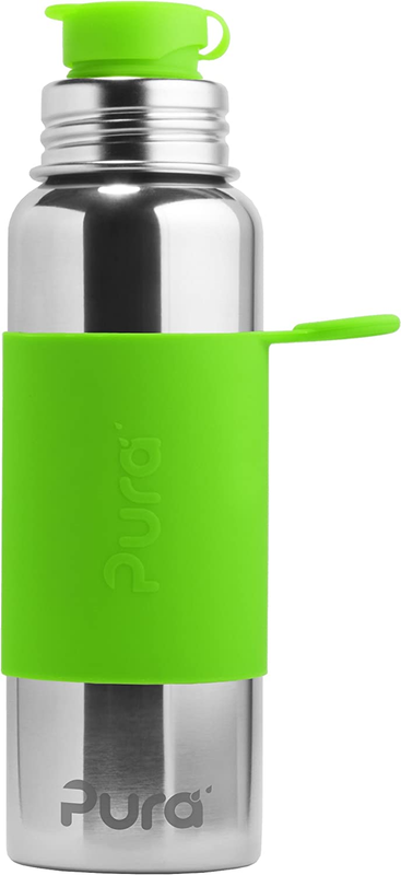 Pura Sport 28 Oz / 850 Ml Stainless Steel Water Bottle with Silicone Sport Flip