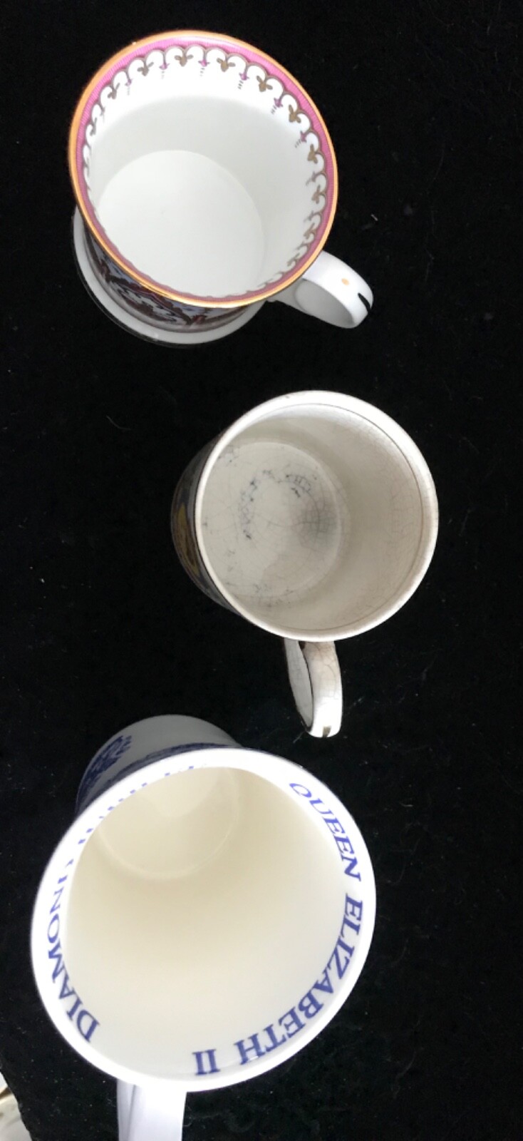 Trio of Queen Elizabeth ll mugs  Radford/Royal Collection/Spode