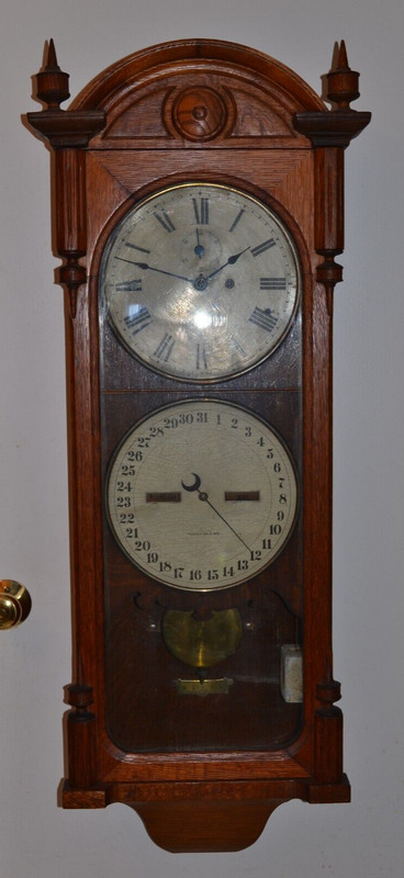 Antique Seth Thomas Office Calendar #10 Regulator Wall Clock