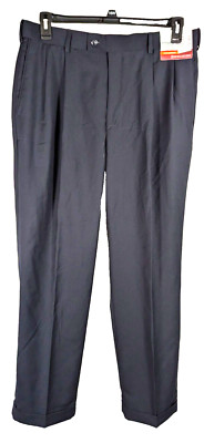 Louis Raphael Rosso pleated navy 36/30 dress pant men's NWT