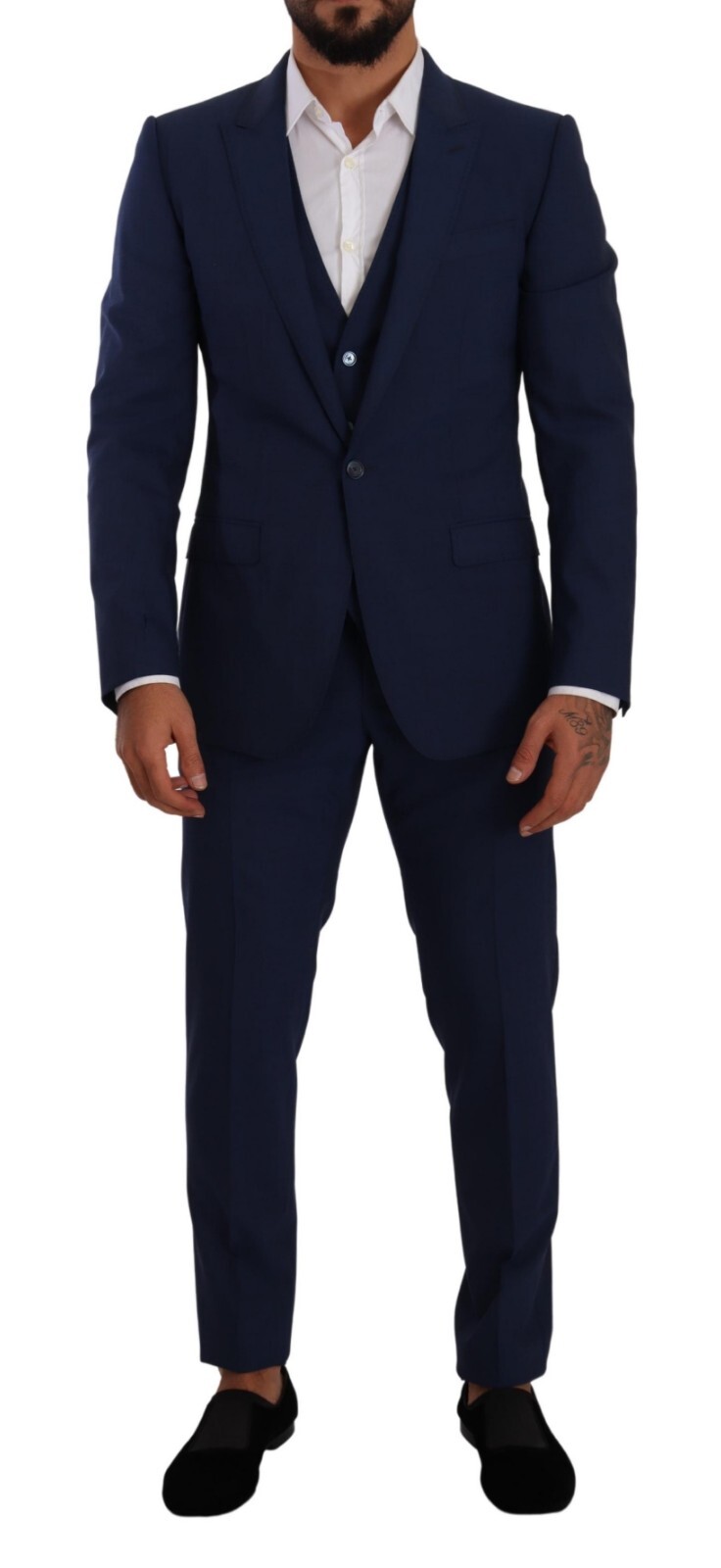

Костюм DOLCE - GABBANA Синий MARTINI Шерстяной приталенный комплект из 3 предметов EU48/US38/ $3000