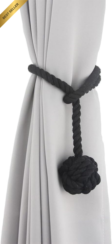 Curtain Tiebacks 2 Pack, Curtain Ties, Curtain Holdbacks, Handwoven Cotton Strin