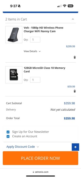 Volt - 1080p HD Wireless Phone Charger WiFi Nanny Hidden Cam W/ 120 Gb Sd Card - Image 4