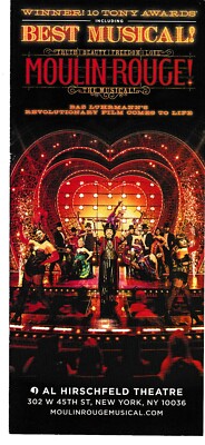 Moulin Rouge promo piece #2 4'' x 9'' opens to 8'' x 9'' Broadway Play