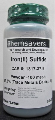 Iron(II) Sulfide, Powder -100 mesh,  99.8% (Trace Metals Basis), 50g