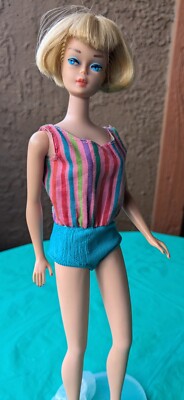American Girl Vintage 1964 Barbie Yellow Blonde Bendable Legs #1070 READ Descrip