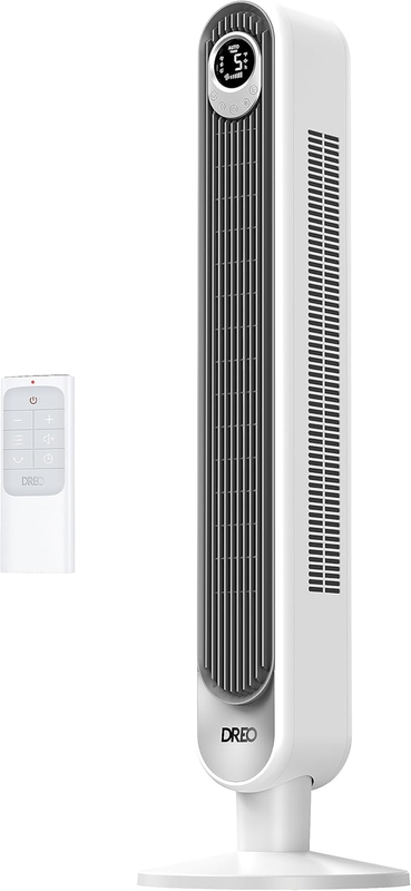 Tower Fan 42 Inch, Cruiser Pro T1 Quiet Oscillating Bladeless Fan with Remote, 6 Speeds, 4 Modes, LED Display, 12H Timer, White Floor Standing Fan Powerful for Indoor Home Bedroom Office Room