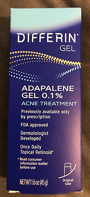 New Differin Gel Acne Treatment Tube 1.6 oz Topical Face Zits Pimples