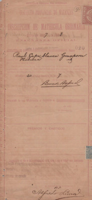 RARE  Letter 1897 Chess Legend Jose Raul Capablanca SCHOOL MATANZAS SIGNED