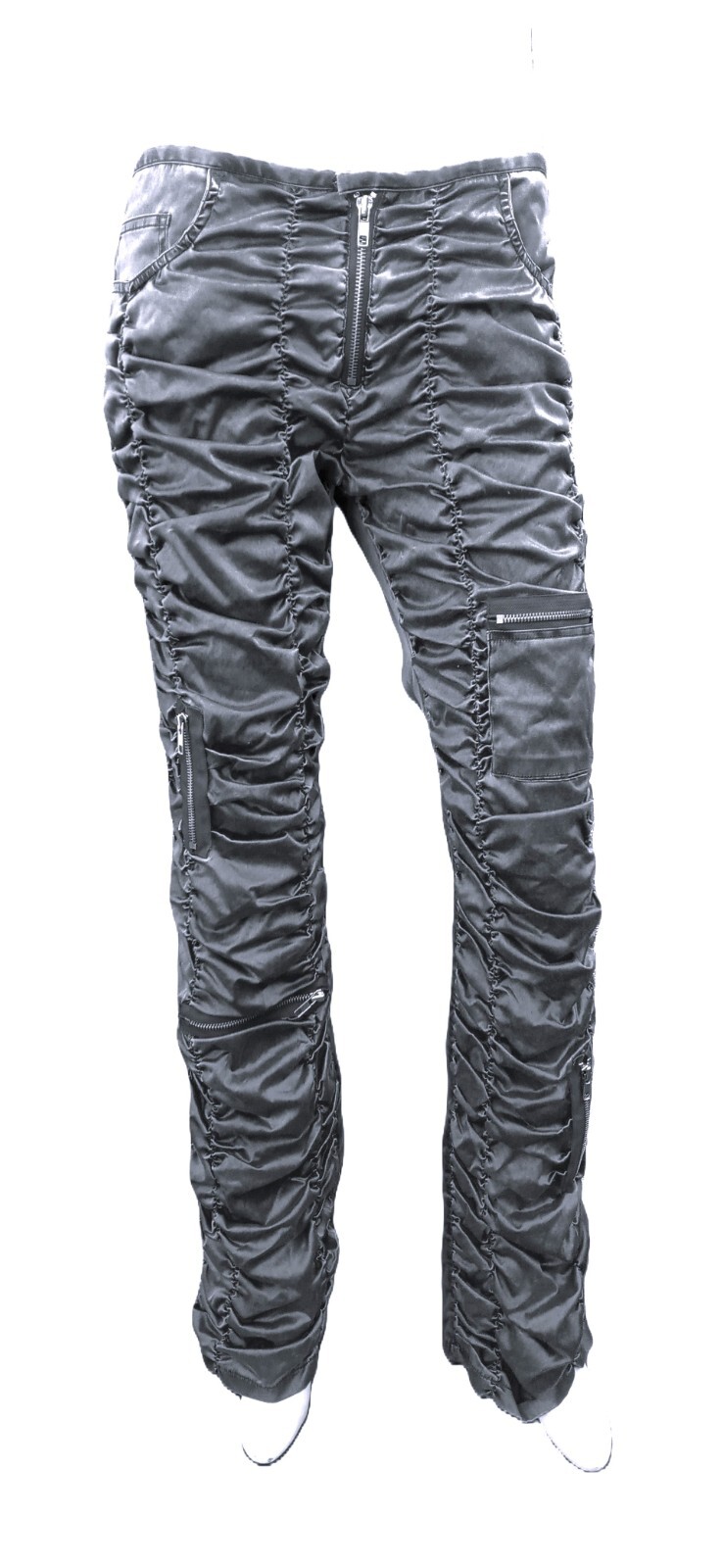 【DISCERNMENT】Reon String Two-Way Cargo Pants (SILVER) Amazon.com: Silver Cargo Pants Streetwear High Waist