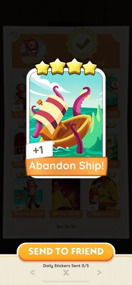 Monopoly GO! 4  Sticker - ABANDON SHIP (SET 16)