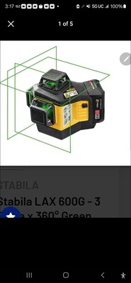Stabila 3420 LAX600G 3 Plane 360 Degree Green Beam Laser System Kit - 7 PC