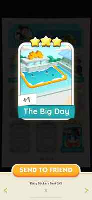 THE BIG DAY - Monopoly Go 3 STAR - Sticker Set - Surfing  17/23