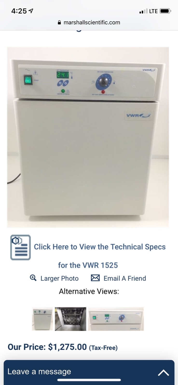 VWR 1525 Digital Incubator, used in great shape. Fully operational.