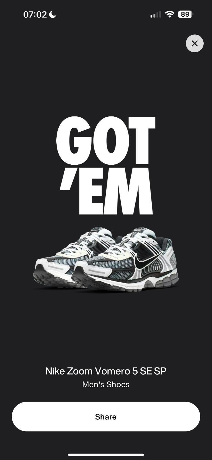 NIKE US11.5/12.5- NIKE AIR ZOOM VOMERO 5 SE SP 2024 DARK GREY