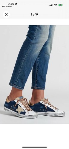 Golden Goose Superstar Classic Sneakers Denim Leopard Size
