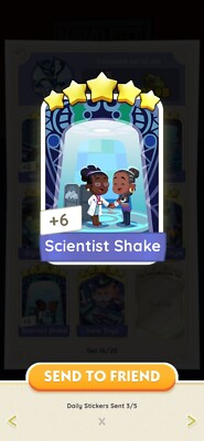 1 x Scientist Shake   - Sticker (Wakanda Stile - set 16) Monopoly_Go Stickers
