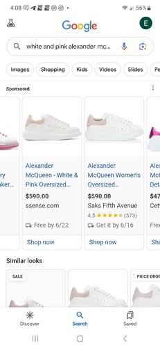 Pre-owned Alexander Mcqueen Size 40 -  ‘white & Pink Oversized Sneaker'