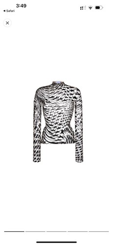 【関税込み】Mugler シルバー プリント 長袖トップス Mugler Star Mesh Flocked Long-sleeve Top Size 34 | eBay