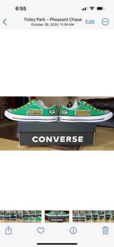 Pre-owned Converse Crystallized Greenbay  Bling-custom-made Any Team Any Sport Sz7-11 In Purple