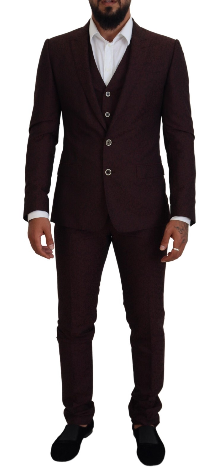 

DOLCE - GABBANA Костюм-тройка MARTINI Бордовый однобортный EU48/US38/ 3440usd, Maroon