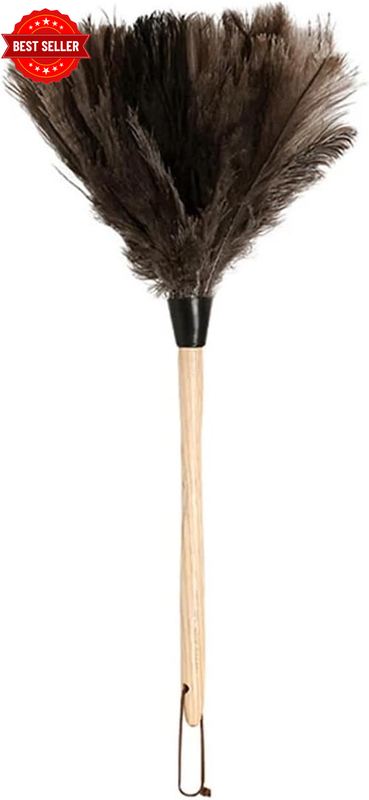 Retractable Ostrich Feather Duster with Wooden or Plastic Handle, Anti-Static Na