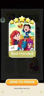 Monopoly Go 5    Sticker With The Name Of Red Handed With Superfast Sending 