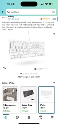 $29.9 Macally USB Wired Keyboard for Mac and Windows PC +10 new leather Desk Pad