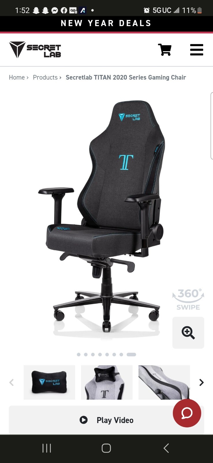 игровое кресло secretlab titan softweave из ткани