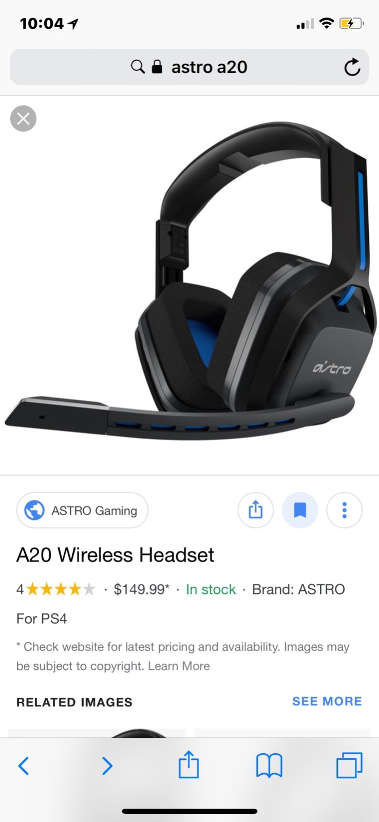 astro a20 ps4 (wireless) blue, black. Mint condition