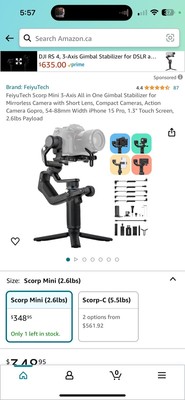 Feiyu SCORP-Mini 3-Axis Handheld Camera Gimbal