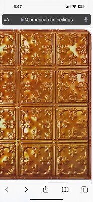 3-American Tin Ceiling Acoustical Nail Up Rustic Copper Translucent Pattern #21