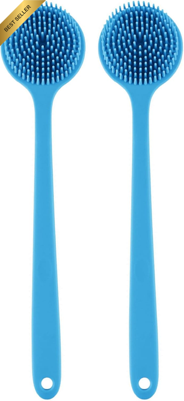 2 Pack Silicone Back Brushes for Shower, Double Sided Exfoliating & Massage Brus