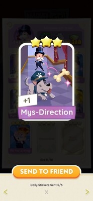 Monopoly Go Mys-Direction Three Star Sticker   Set 11 The Heist