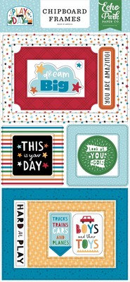 Play All Day Boy Chipboard 6''X13''-Frames