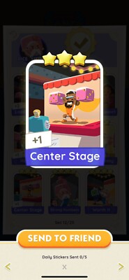 Monopoly Go   Center Stage   Set 12 SAME Day 
